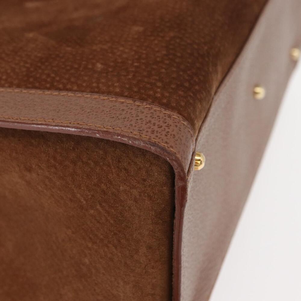 GUCCI Bamboo Hand Bag Suede Brown Gold 002 1186 2060 Auth 155190 - Picture 9 of 16